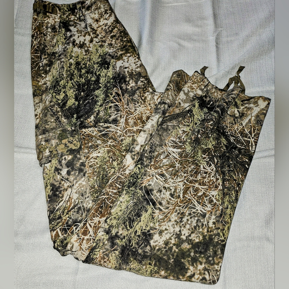 Cabelas Zonz Western Camo‎ Pants W/ Pockets Unisex 30x30 Canvas Brush Hunting